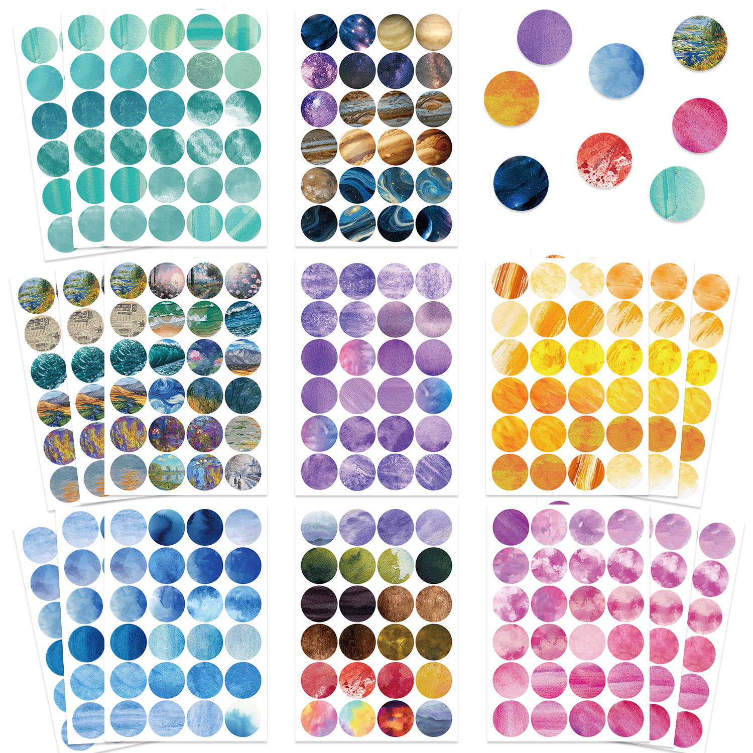 Kids Education Account - 8pcs Monet Garden Round Dots Gooka