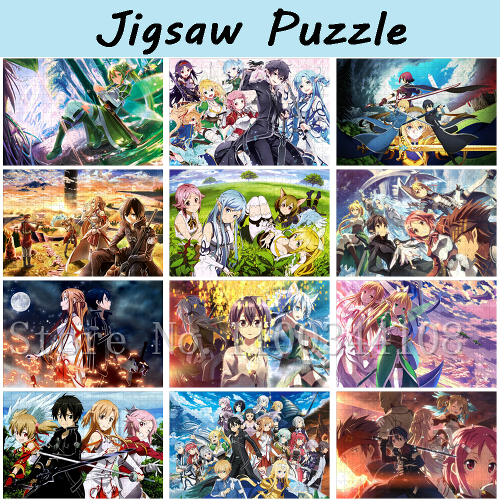 Kids Educational Online Free - 300/500/1000 Pieces Japan Anime Puzzles Sword