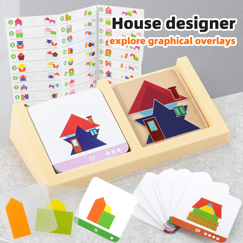 Kids Education Level - Transparent Layer House Design Puzzle ABS