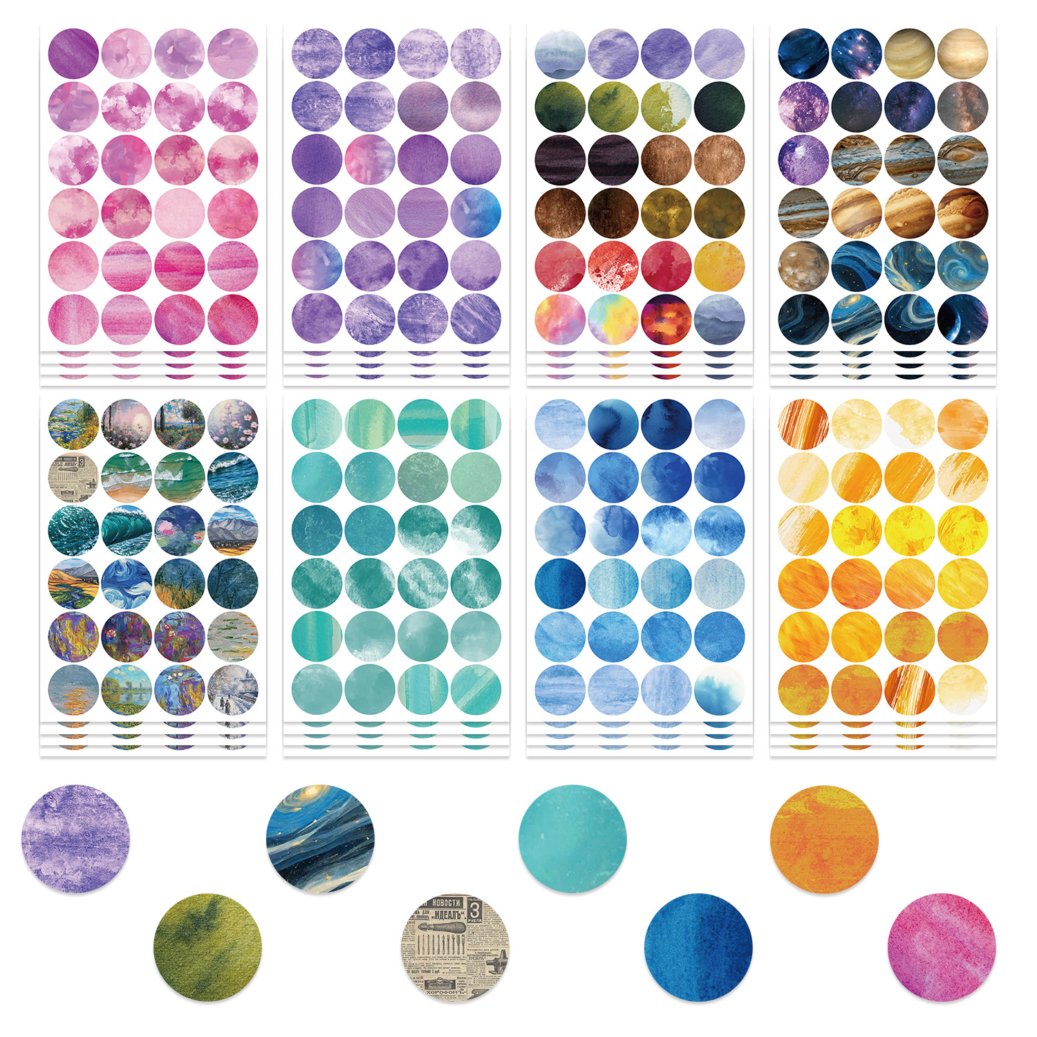 8pcs Monet Garden Round Dots G - Kids Education Account ulasan dan harga