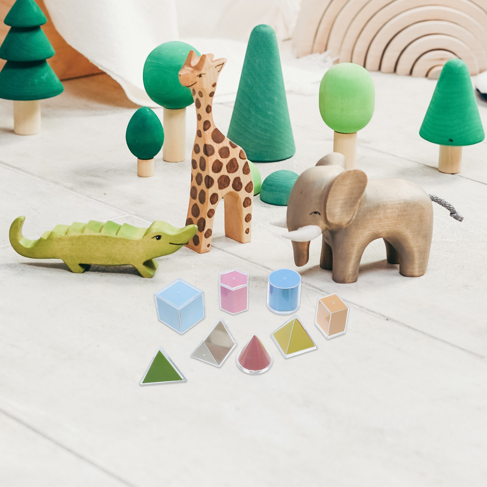 8Pcs Geometry Teaching Aid Set - Math Manipulative Set ulasan dan harga