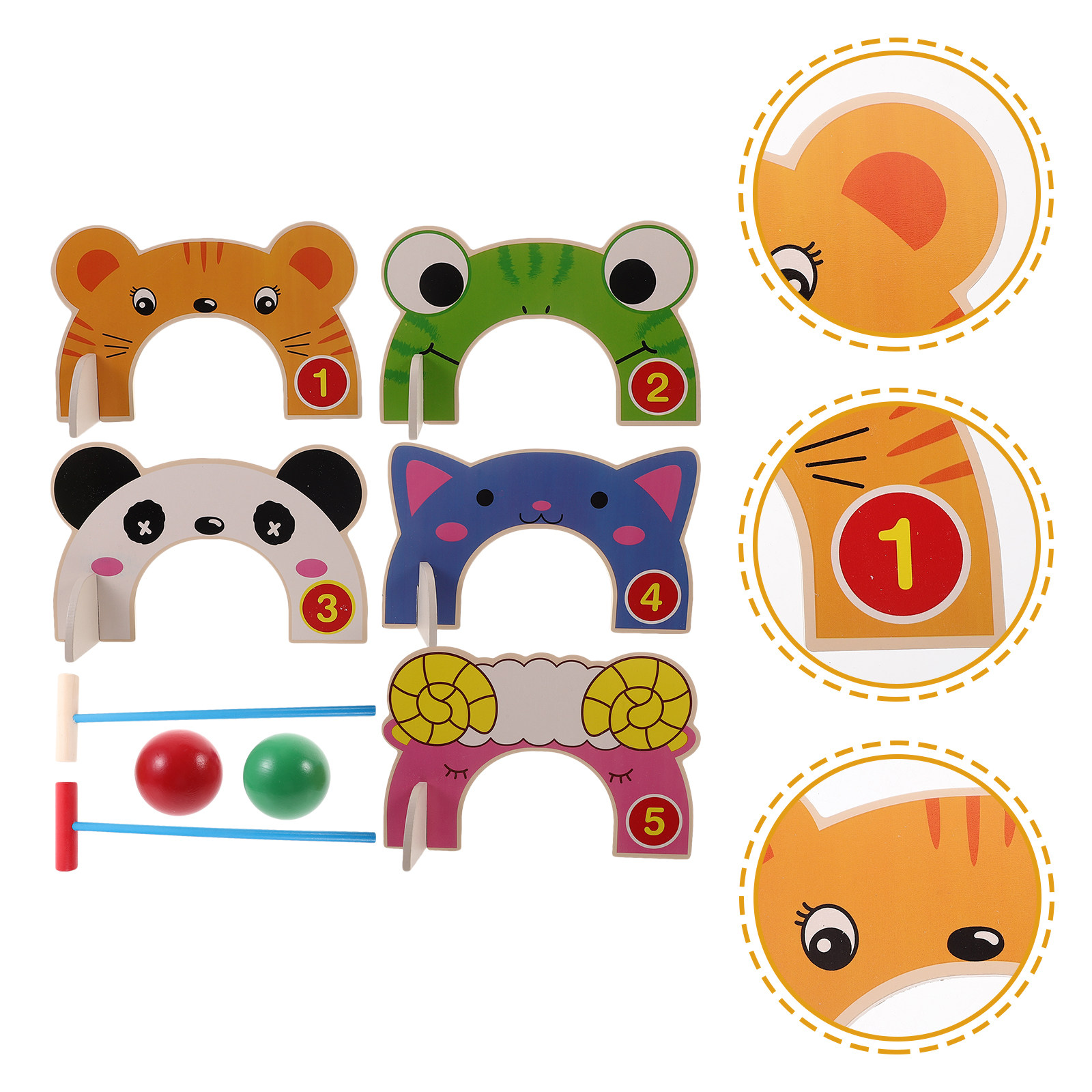 1Set Kid Croquet Set Animal De - Kids Outdoor Education ulasan dan harga