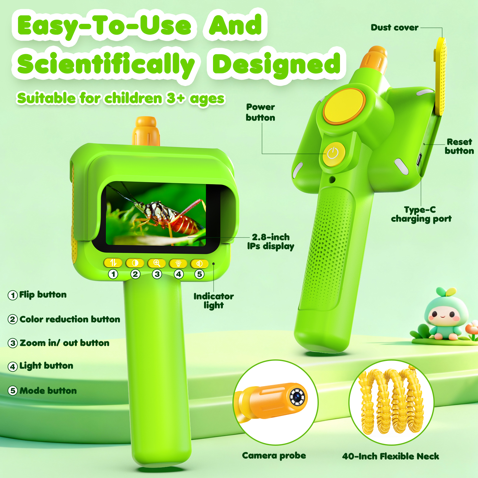 Endoscope for Kid Snake Camera - Kids Outdoor Education ulasan dan harga
