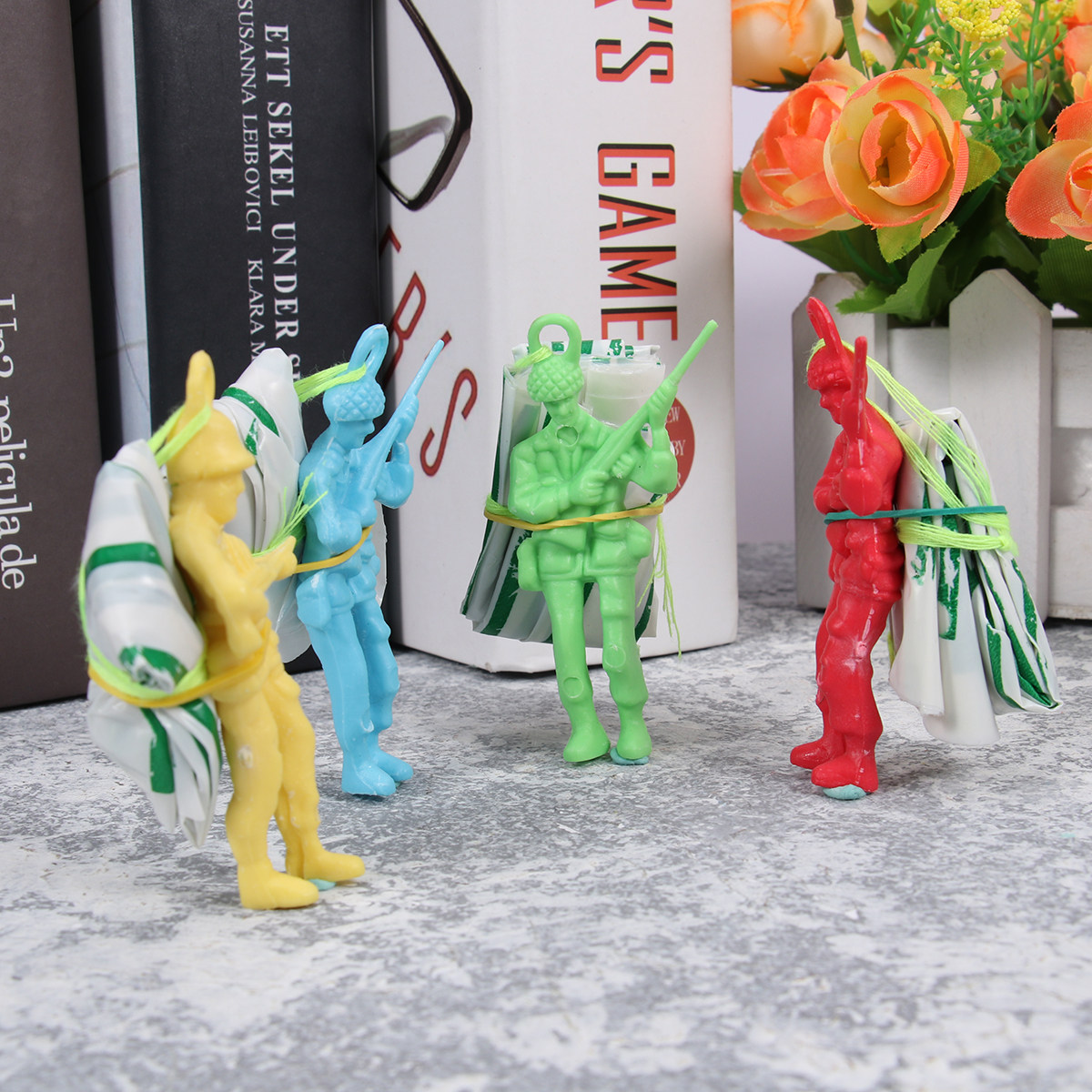 10Pcs Soldier Parachute Hand T - Kids Outdoor Education ulasan dan harga