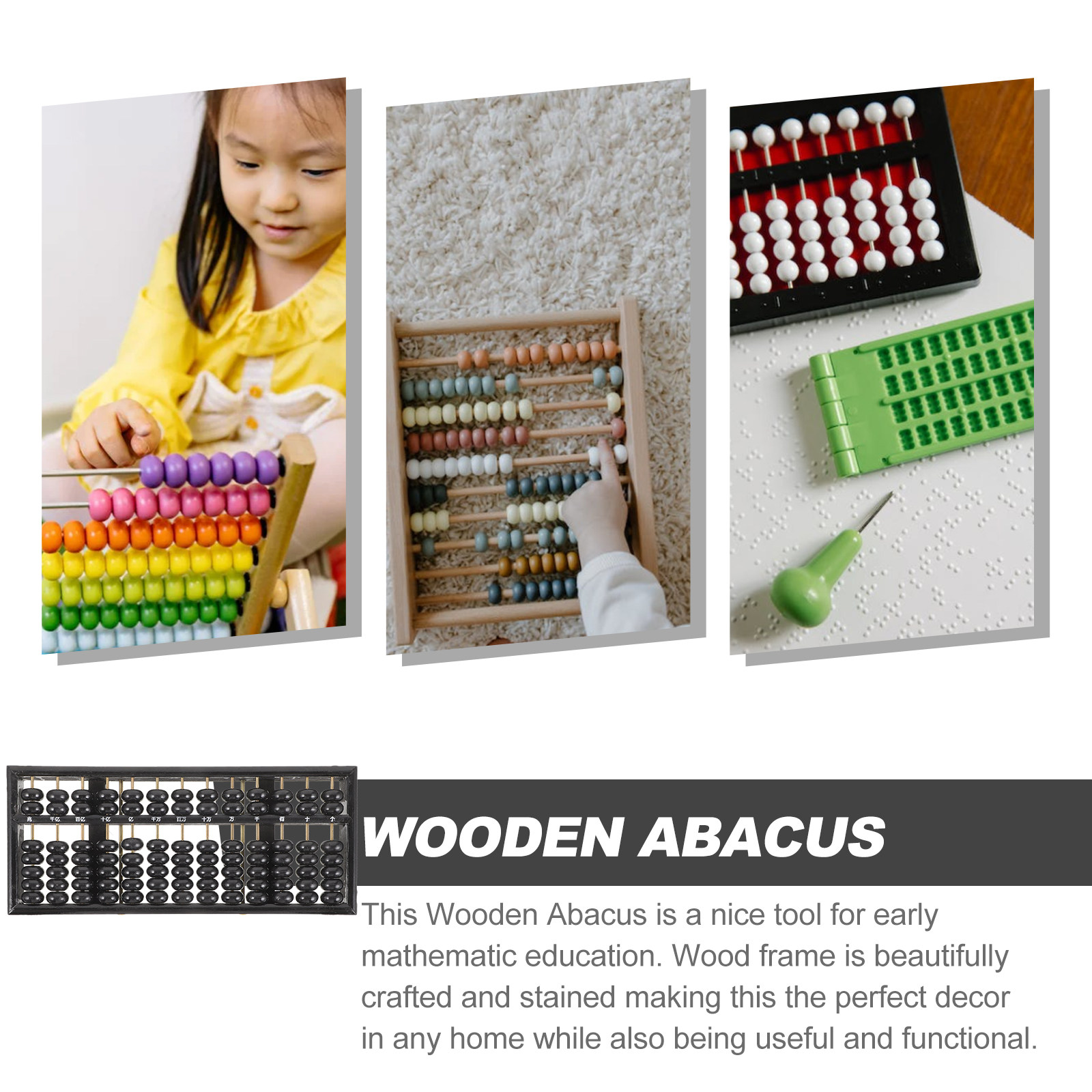 Chinese Wooden Abacus 13-Colum - Abacus Counting Bead ulasan dan harga