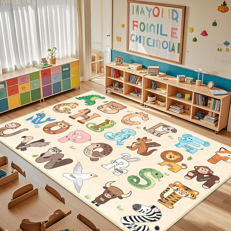 VIKAMA Animal Alphabet Kids Pl - Kids Education Rug ulasan dan harga