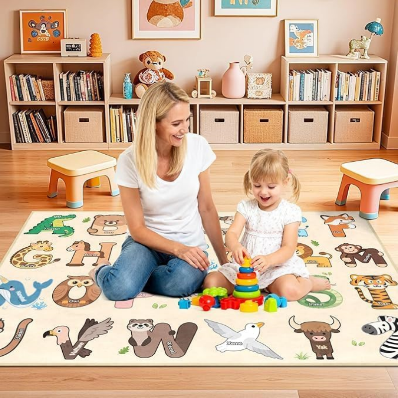 VIKAMA Animal Alphabet Kids Pl - Kids Education Rug ulasan dan harga