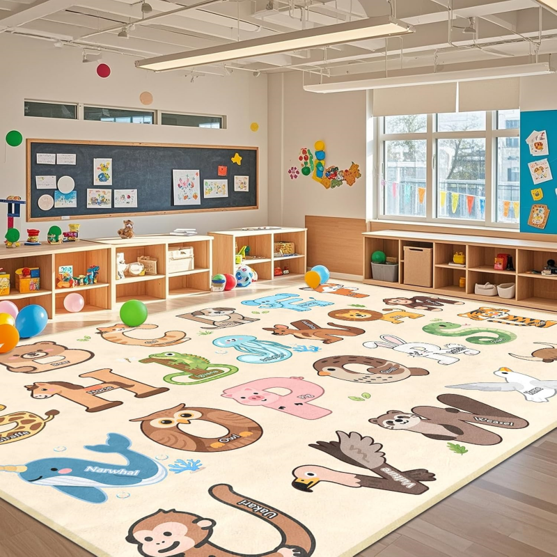 VIKAMA Animal Alphabet Kids Pl - Kids Education Rug ulasan dan harga