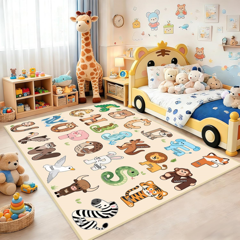 VIKAMA Animal Alphabet Kids Pl - Kids Education Rug ulasan dan harga