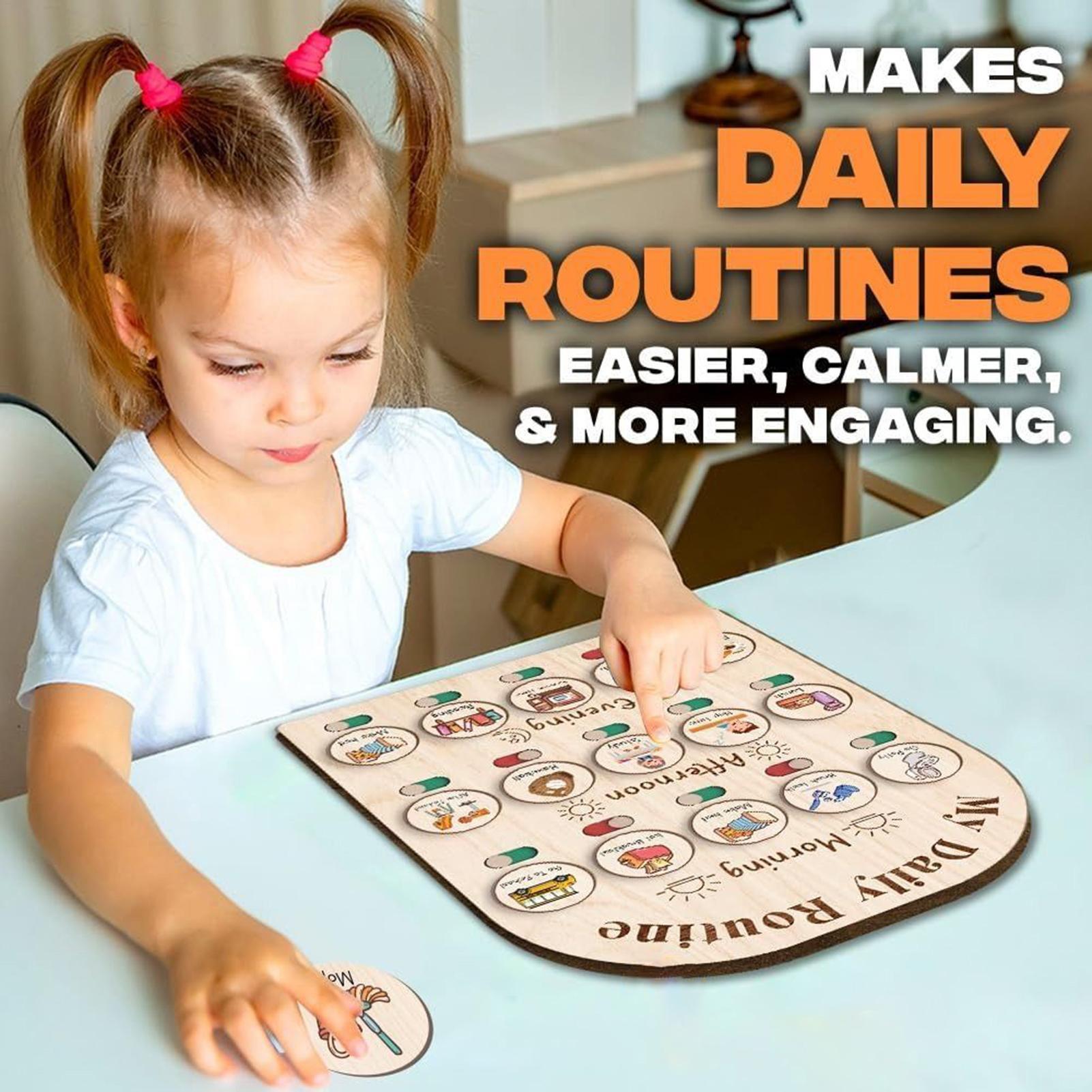 Kids Daily Routine Chart Woode - Kids Education Planner ulasan dan harga