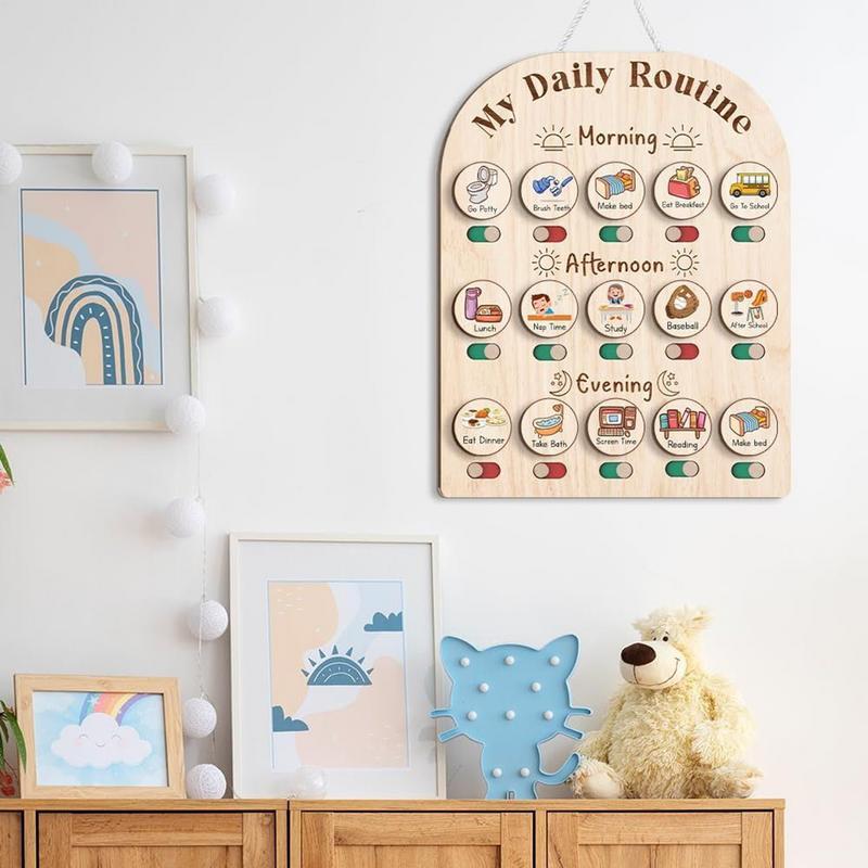 Kids Daily Routine Chart Woode - Kids Education Planner ulasan dan harga