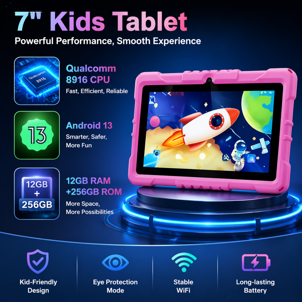 Android 13 Kids WIFI Tablet 7i - Kids Education Free App ulasan dan harga