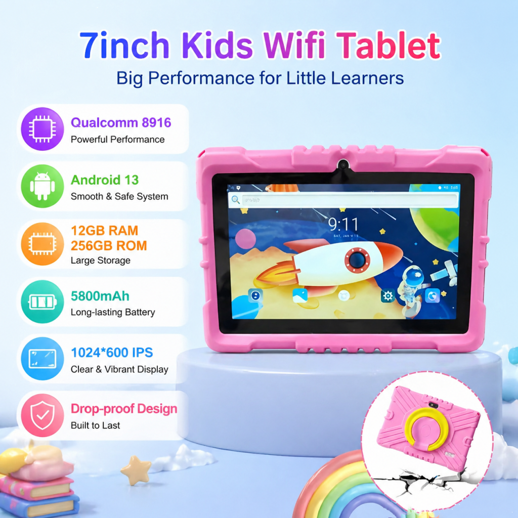 Android 13 Kids WIFI Tablet 7i - Kids Education Free App ulasan dan harga