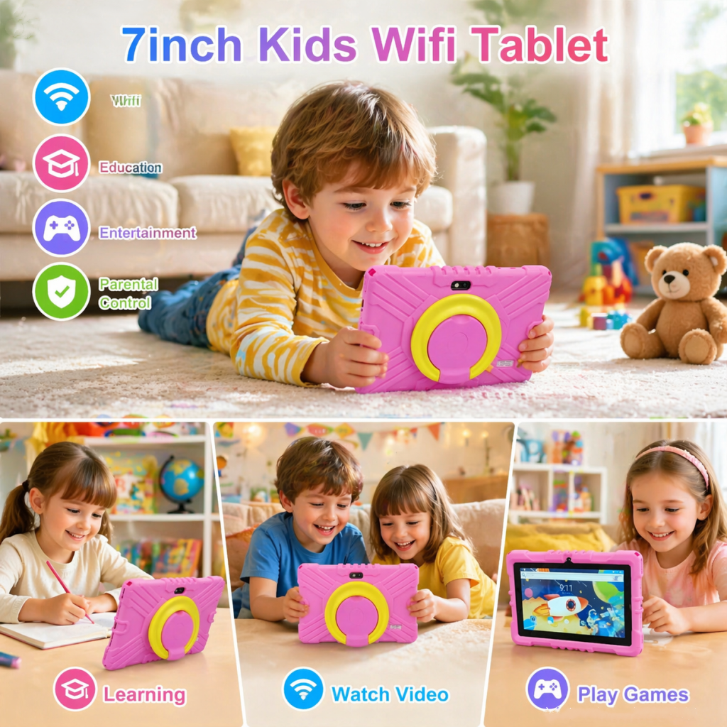 Android 13 Kids WIFI Tablet 7i - Kids Education Free App ulasan dan harga