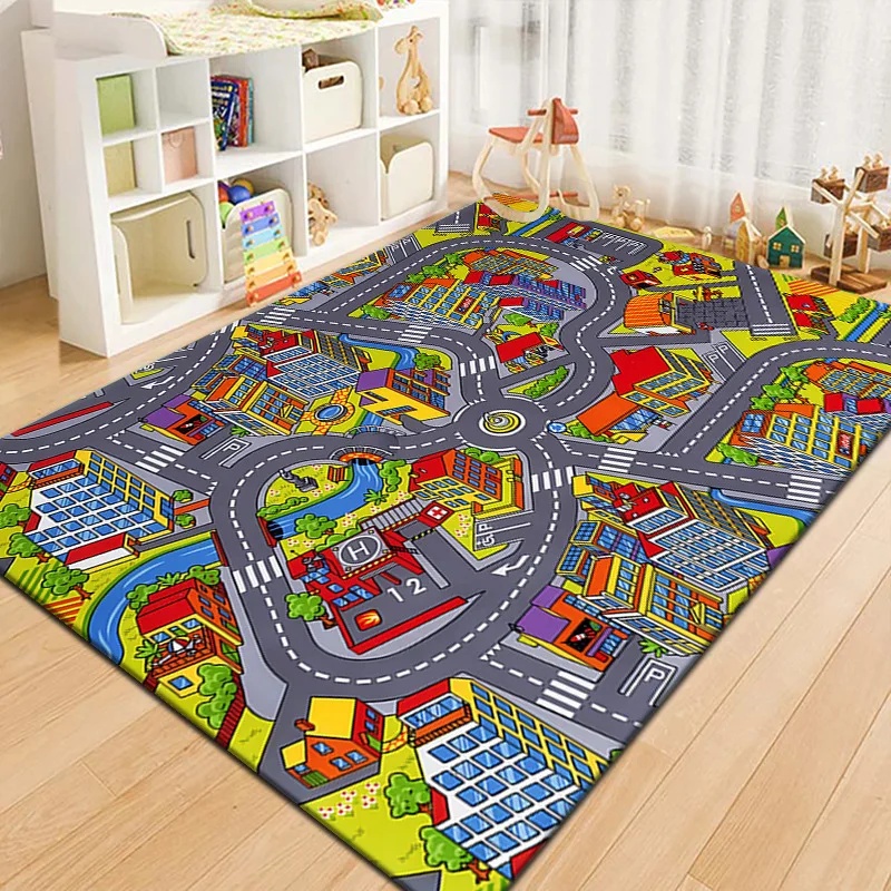 Colorful Kids City Map Play Ma - Kids Education Rug ulasan dan harga