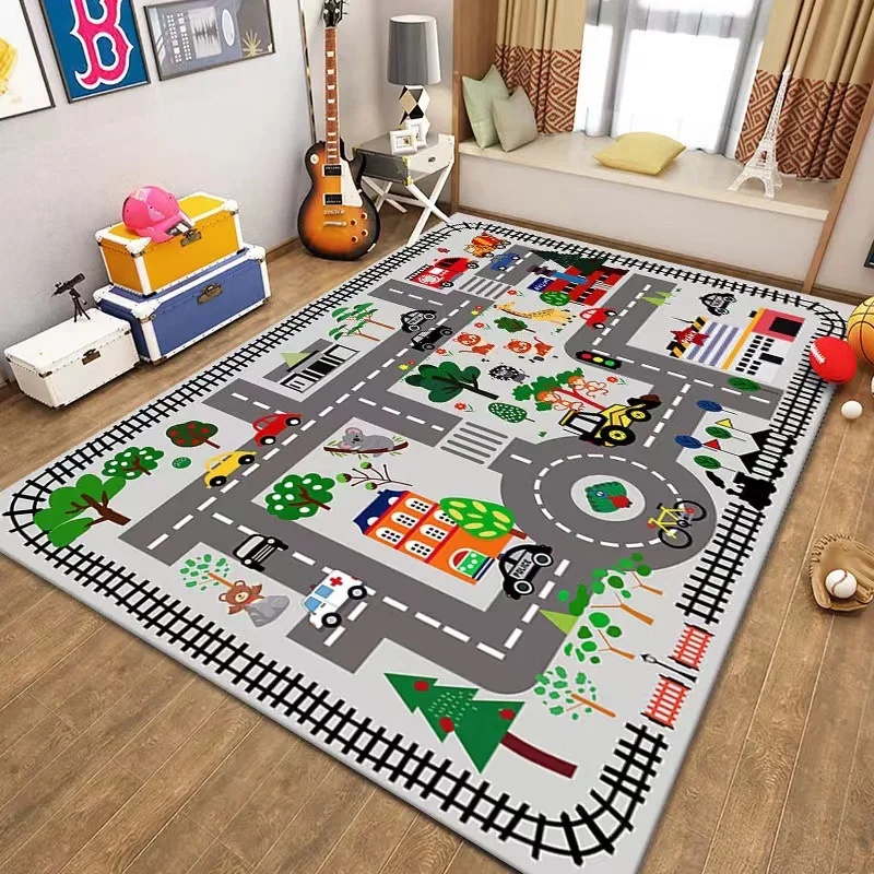 Colorful Kids City Map Play Ma - Kids Education Rug ulasan dan harga