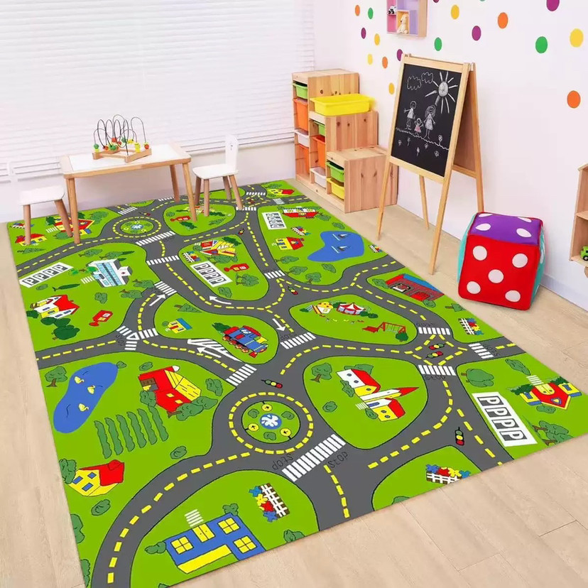 Kids Road Traffic Carpet Carto - Kids Education Rug ulasan dan harga