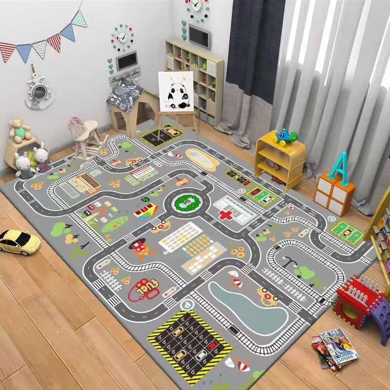 Kids Road Traffic Carpet Carto - Kids Education Rug ulasan dan harga