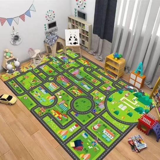 Kids Road Traffic Carpet Carto - Kids Education Rug ulasan dan harga