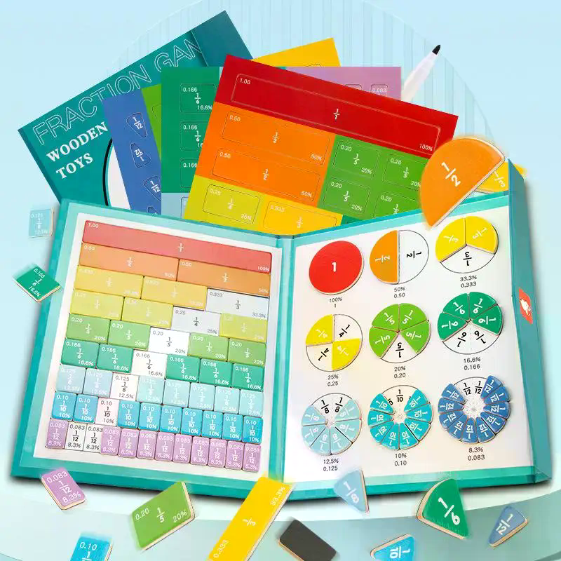 1 Set Kids Magnetic Fraction T - Math Manipulative Set ulasan dan harga