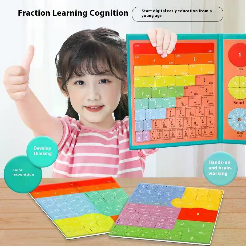 1 Set Kids Magnetic Fraction T - Math Manipulative Set ulasan dan harga
