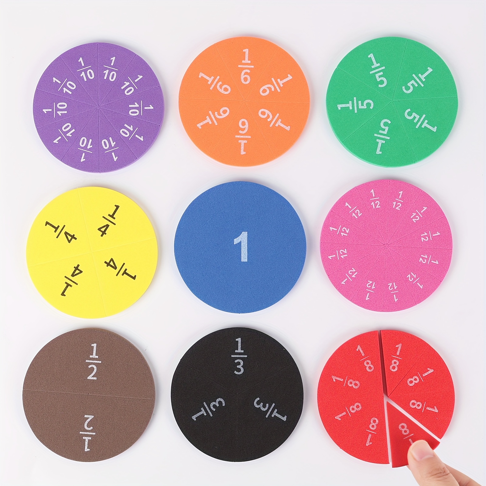 9 PCS Fraction Math Manipulati - Math Manipulative Set ulasan dan harga