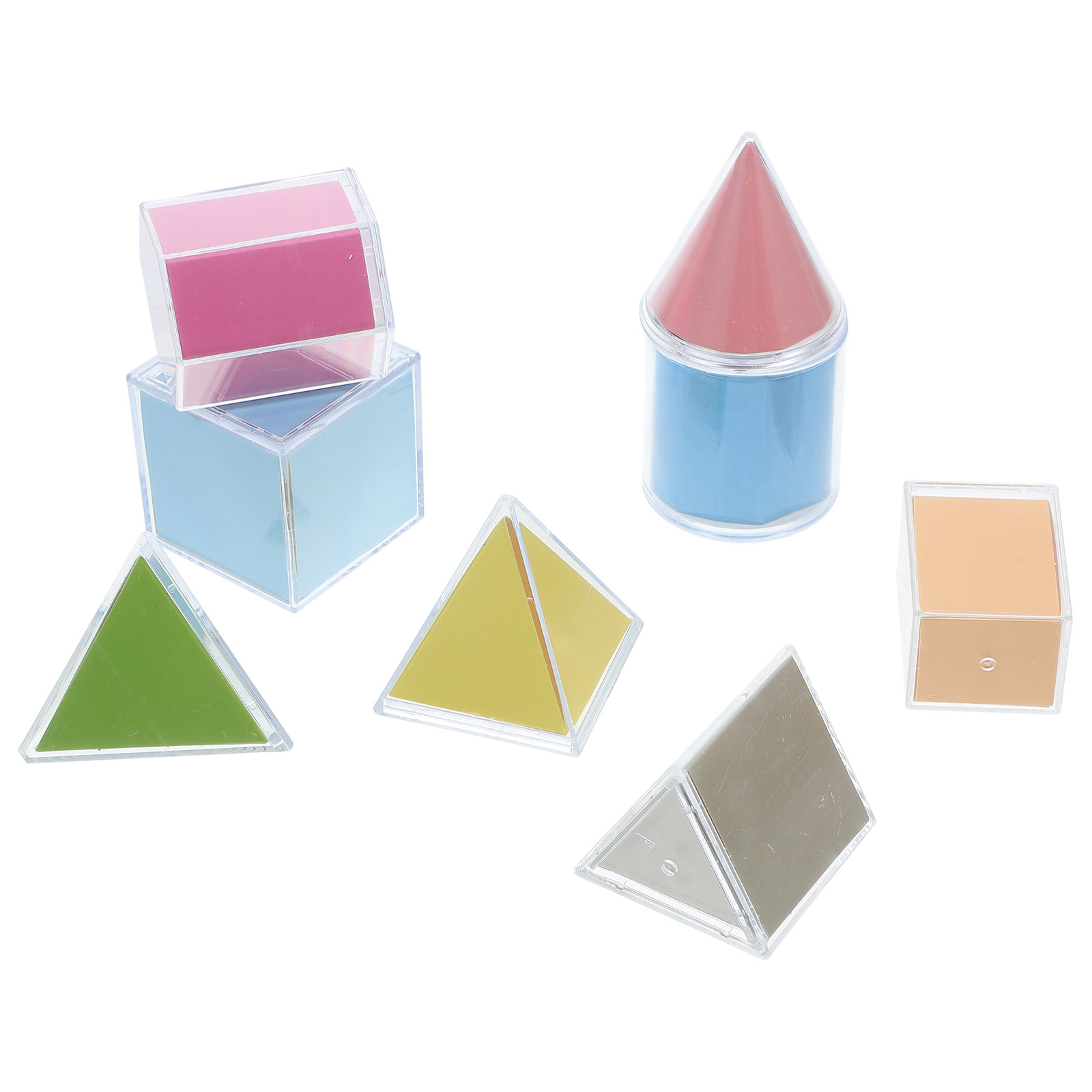 8Pcs 3D Shapes for Teaching Ge - Math Manipulative Set ulasan dan harga