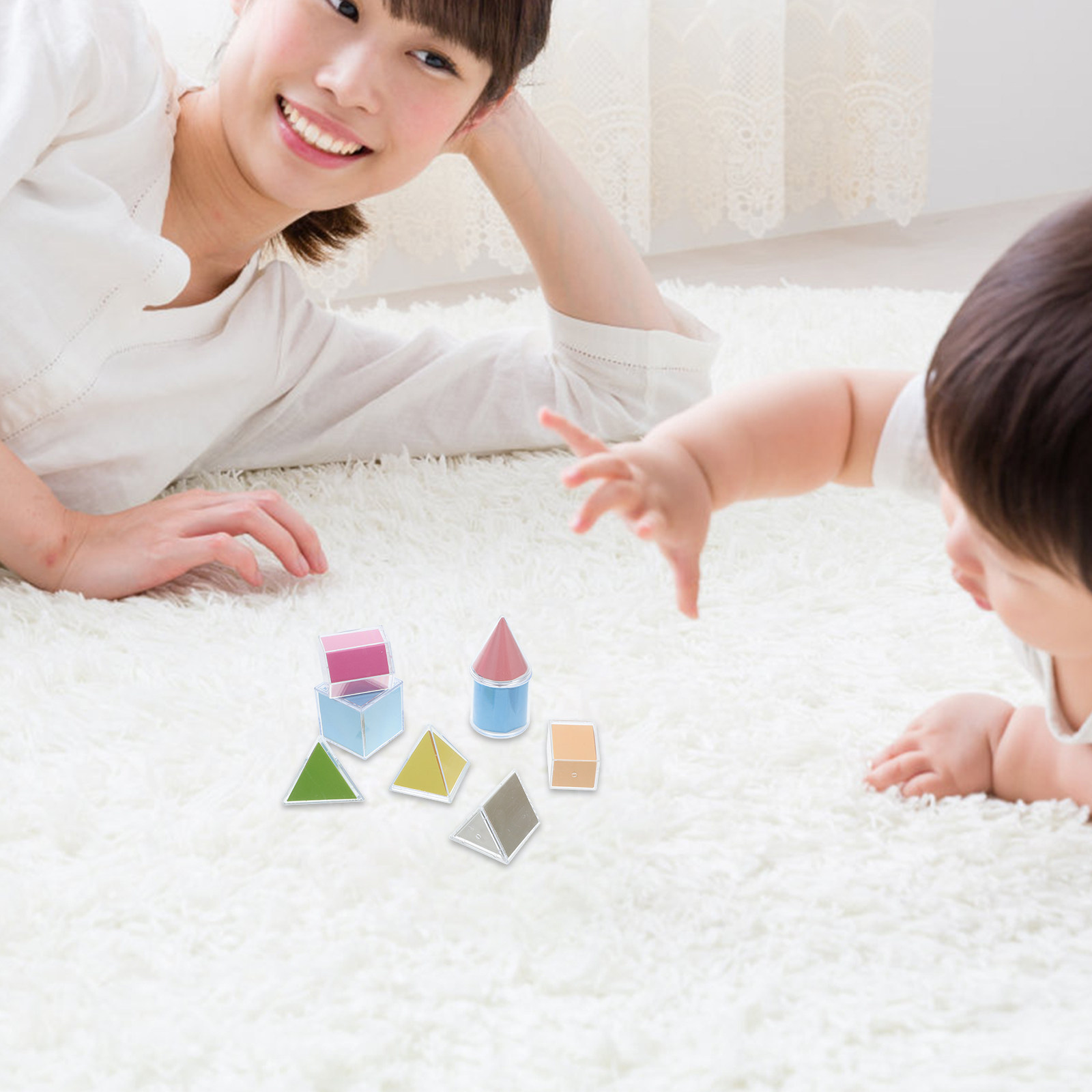 8Pcs 3D Shapes for Teaching Ge - Math Manipulative Set ulasan dan harga