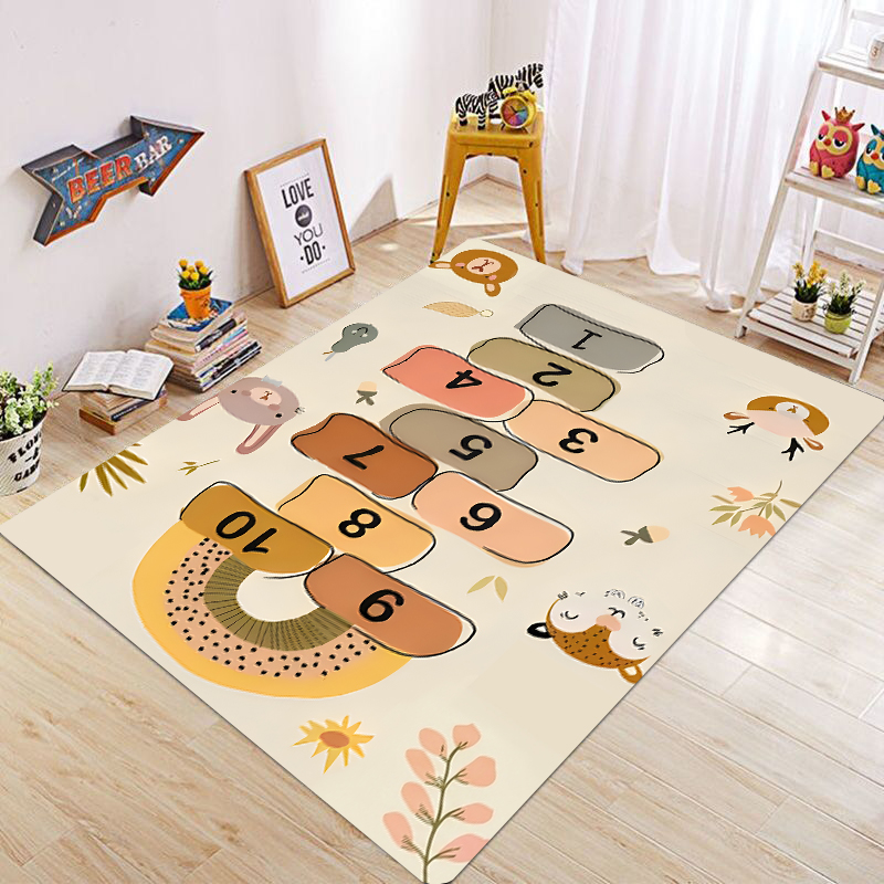 Cute Cartoon Animal Hopscotch  - Kids Education Rug ulasan dan harga