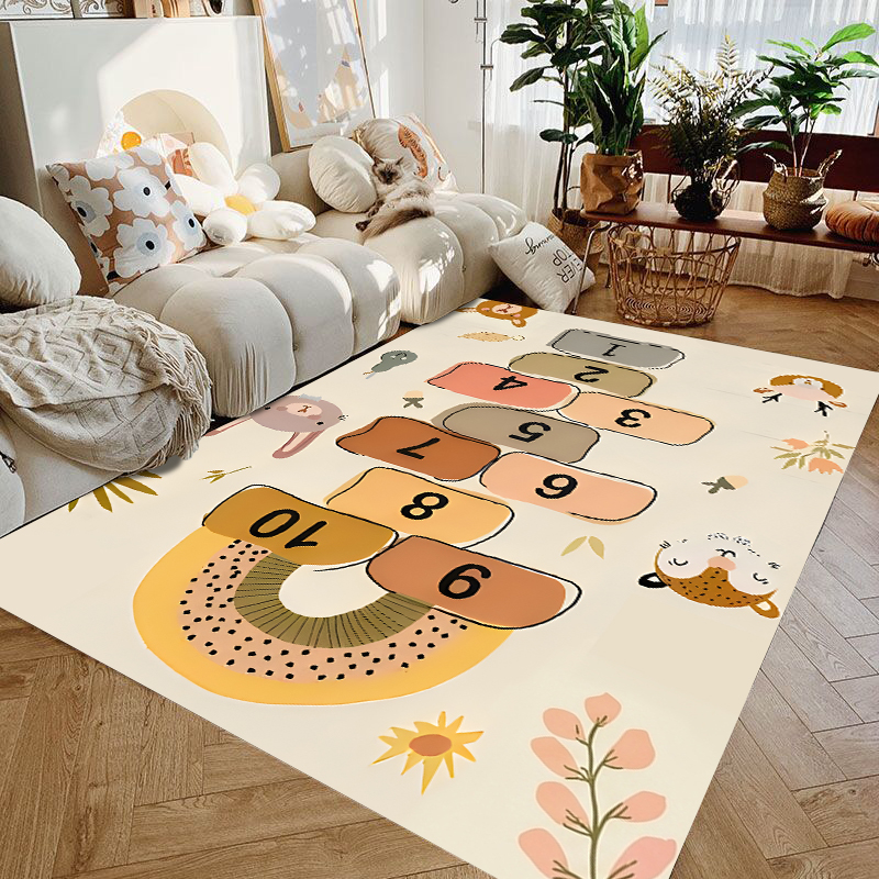 Cute Cartoon Animal Hopscotch  - Kids Education Rug ulasan dan harga