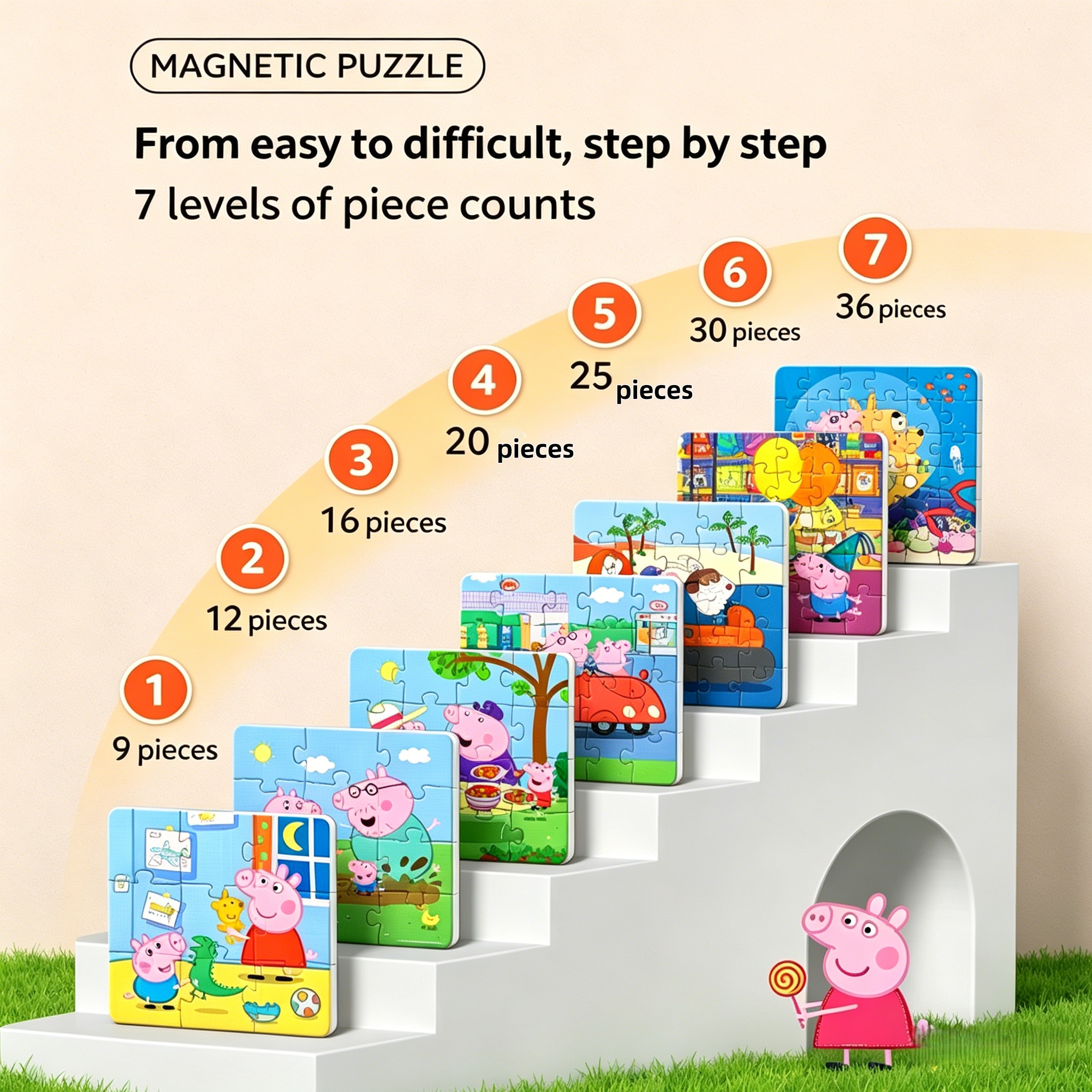 Peppa Pig Magnetic Puzzles for - Kids Education Level ulasan dan harga