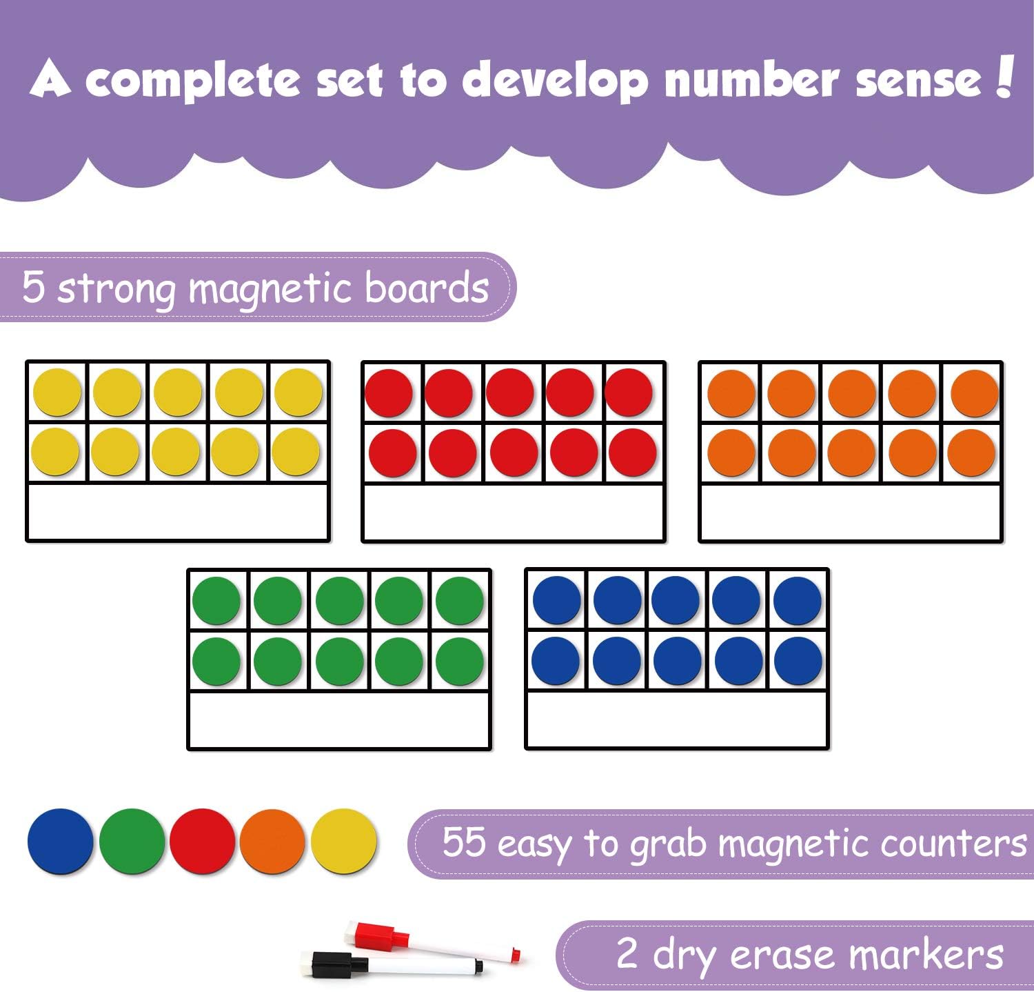 Magnetic Ten-Frame Set - Math  - Math Manipulative Set ulasan dan harga