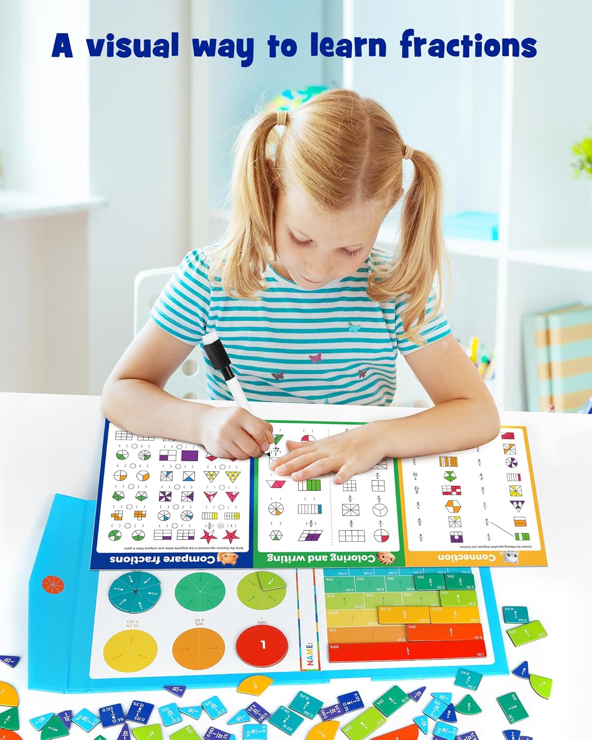 Magnetic Fraction Tiles & Circ - Math Manipulative Set ulasan dan harga