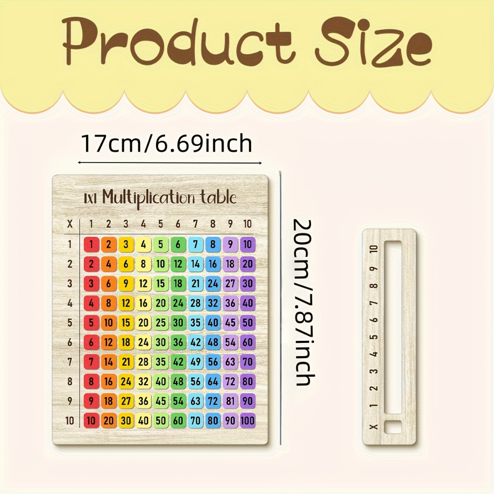 Multiplication Table Wooden Bo - Multiplication Table Mat ulasan dan harga